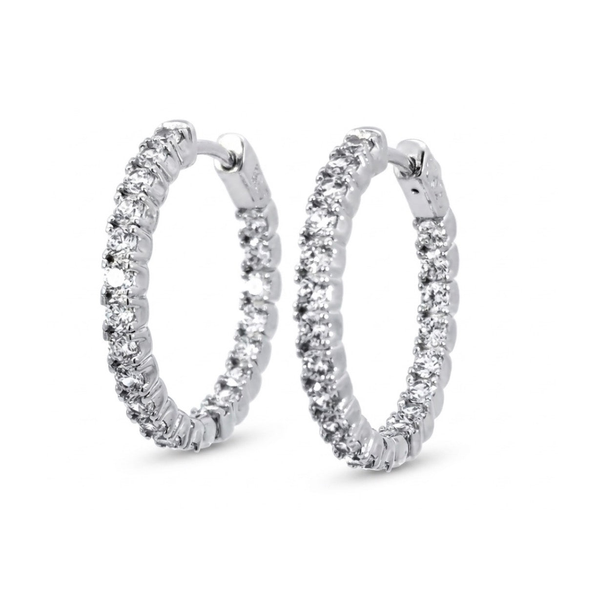 Inside-Out Round 1.05-inch 2.94 ct.Shape Hoop Earrings