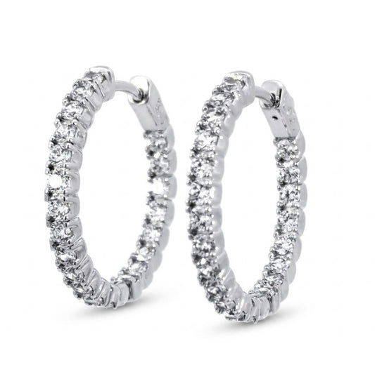 Inside-Out Round 1.05-inch 2.94 ct.Shape Hoop Earrings