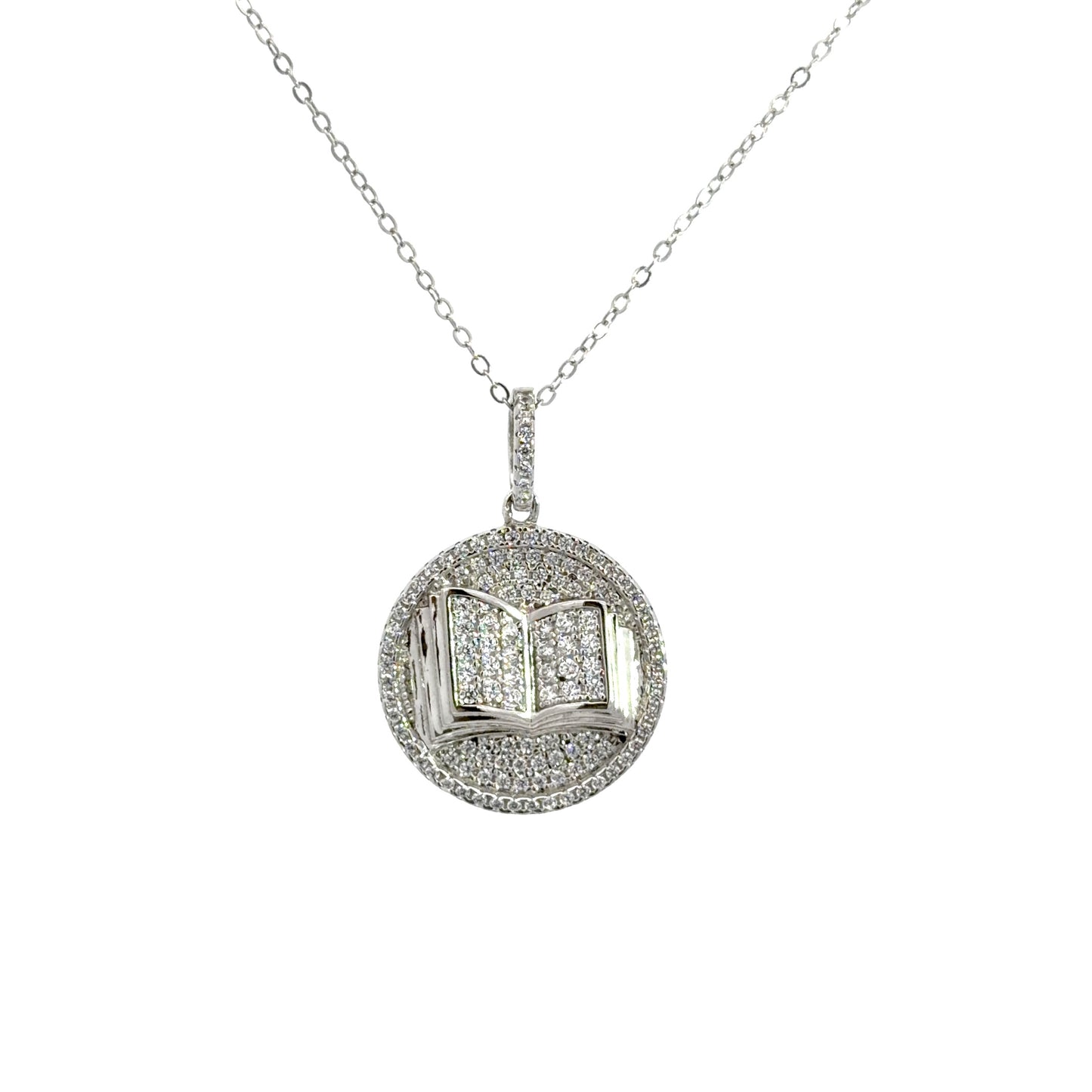 Open Book Pendant Necklace