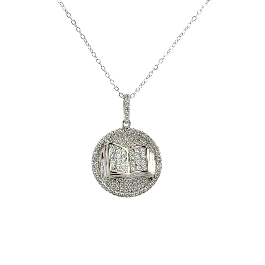 Open Book Pendant Necklace