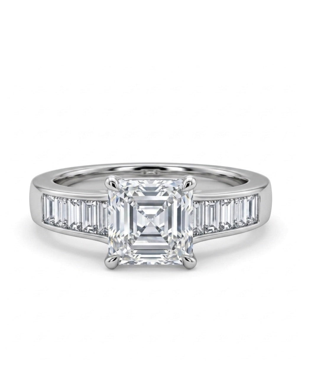 Sterling Silver Asscher-cut stone Ring