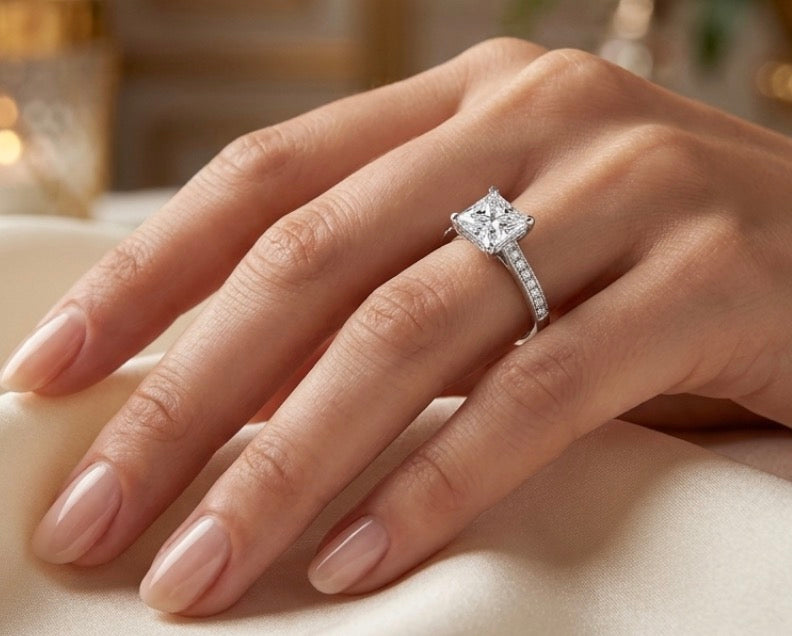 Sterling Silver Princess Cut Ring