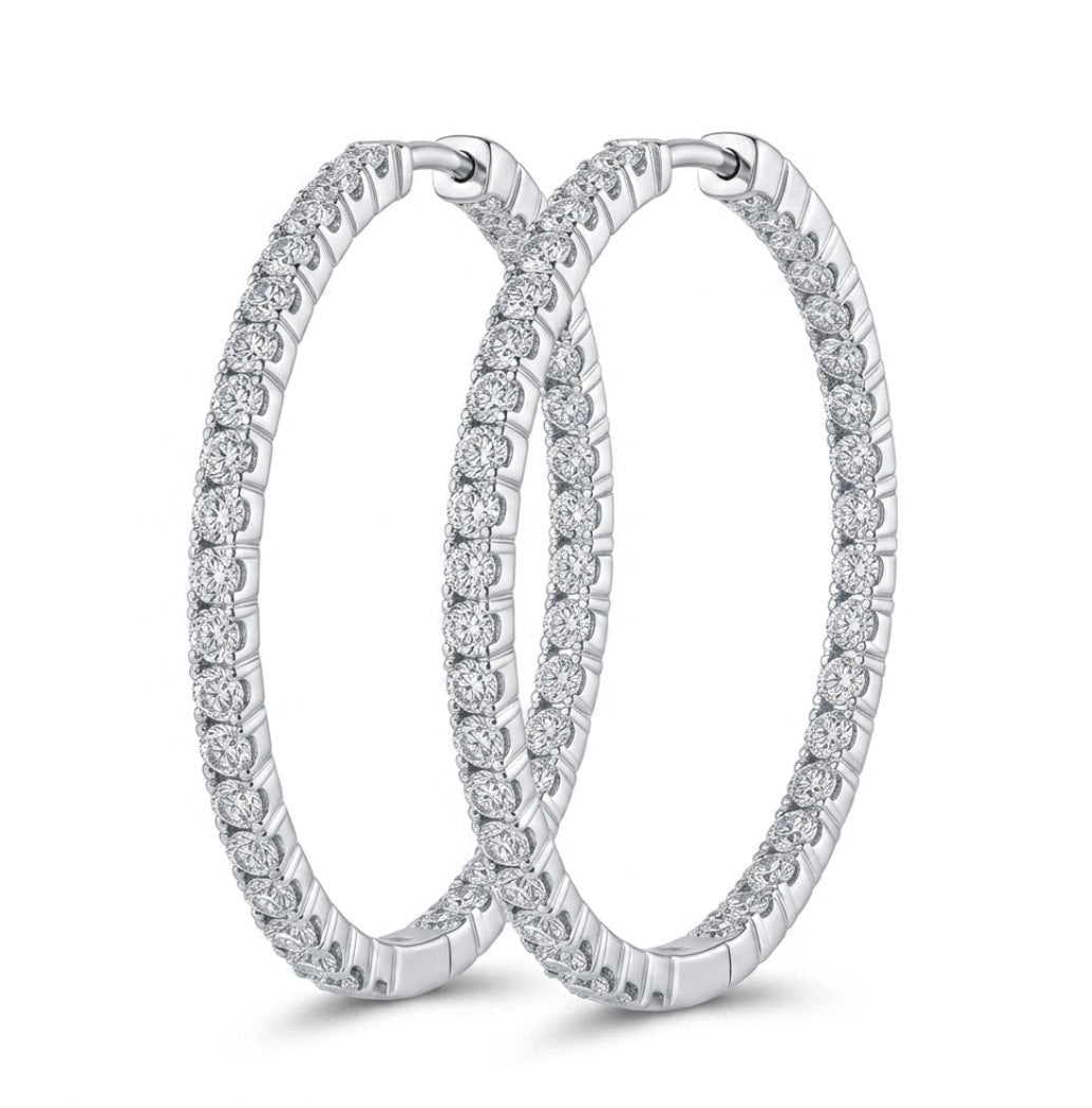 Inside-Out Round Shape 1.74- inch 2.00 ct. Hoop Earrings