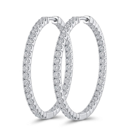 Inside-Out Round Shape 1.74- inch 2.00 ct. Hoop Earrings