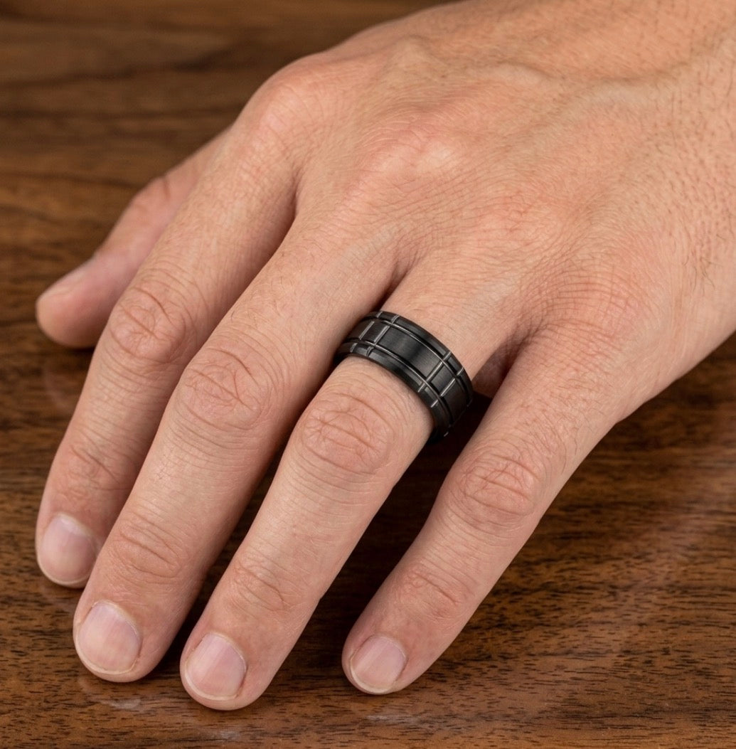 Black Tungsten Carbide Men's Wedding Band