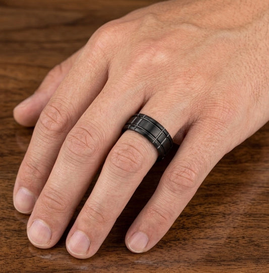 Black Tungsten Carbide Men's Wedding Band