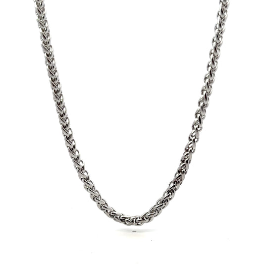 Stainless Steel Wheat Chain Men’s Necklace