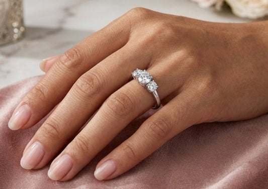 Sterling Silver 3-Stone Ring