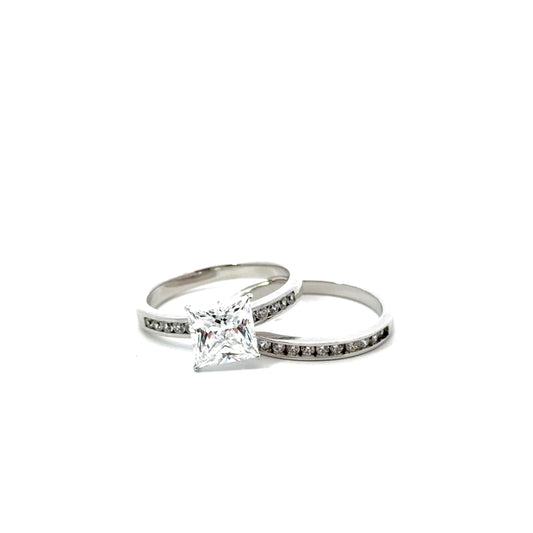 Sterling Silver Wedding Ring Set