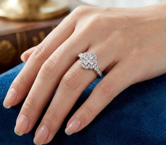 Sterling Silver Cubic Zirconia Cross Design Ring
