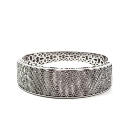 Sterling Silver High Luxury Pavé Bangle  Bracelet