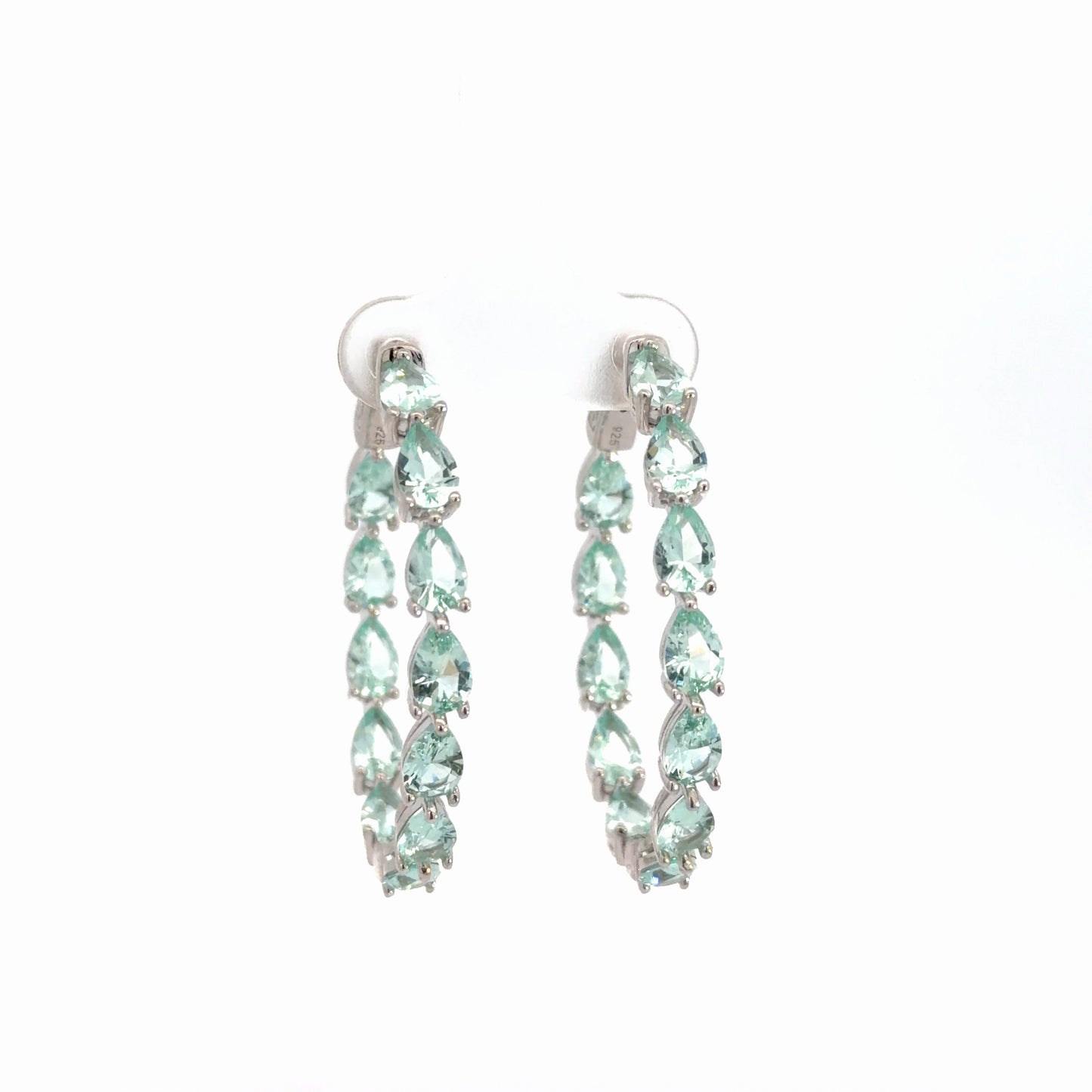 Radiant Pear Cut Large Hoop Earrings