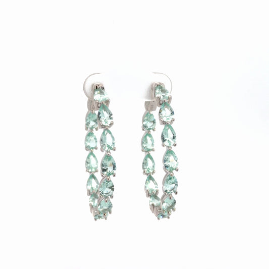 Radiant Pear Cut Large Hoop Earrings