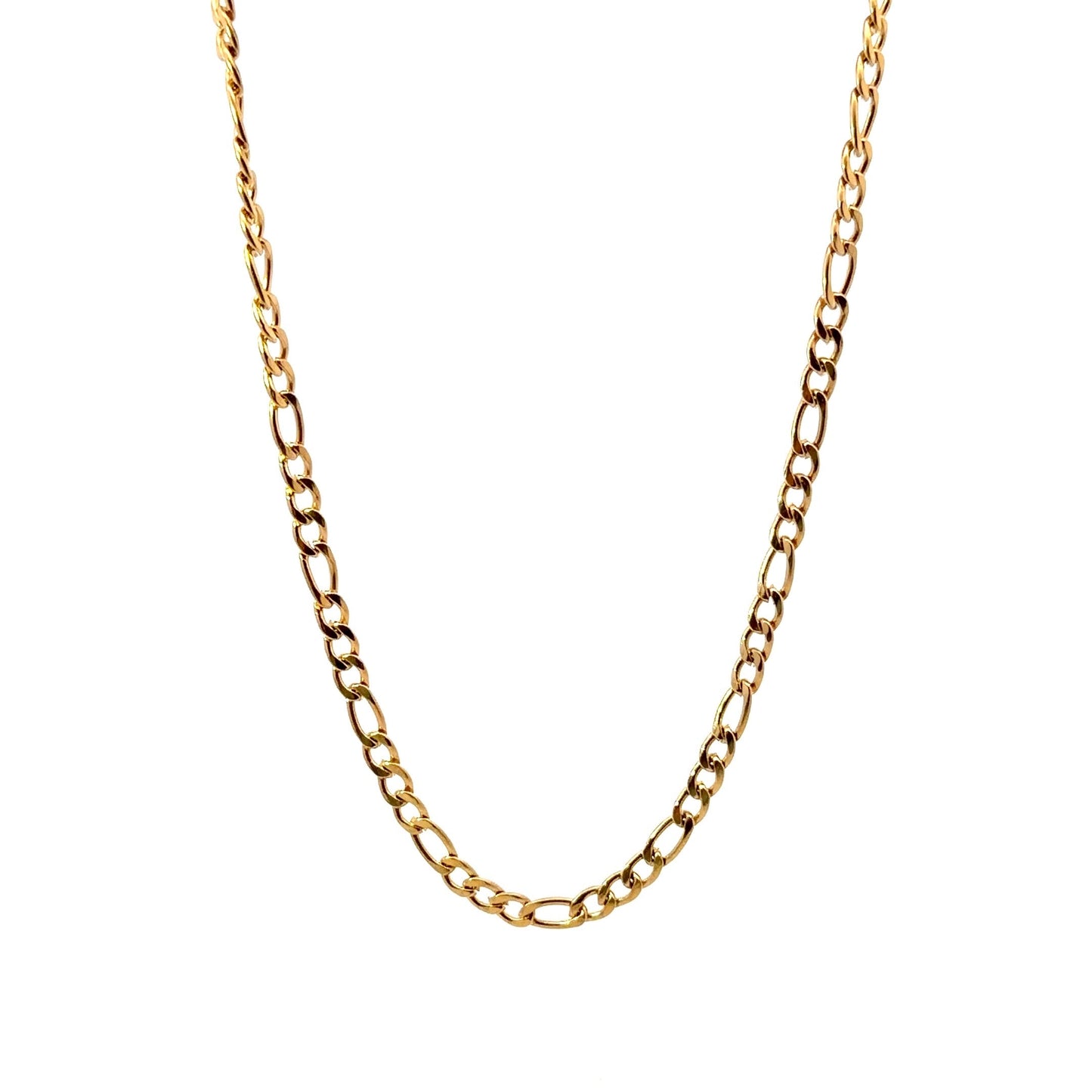 Gold Plated Figaro Chain Link Necklace