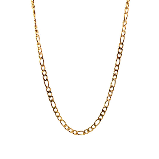 Gold Plated Figaro Chain Link Necklace