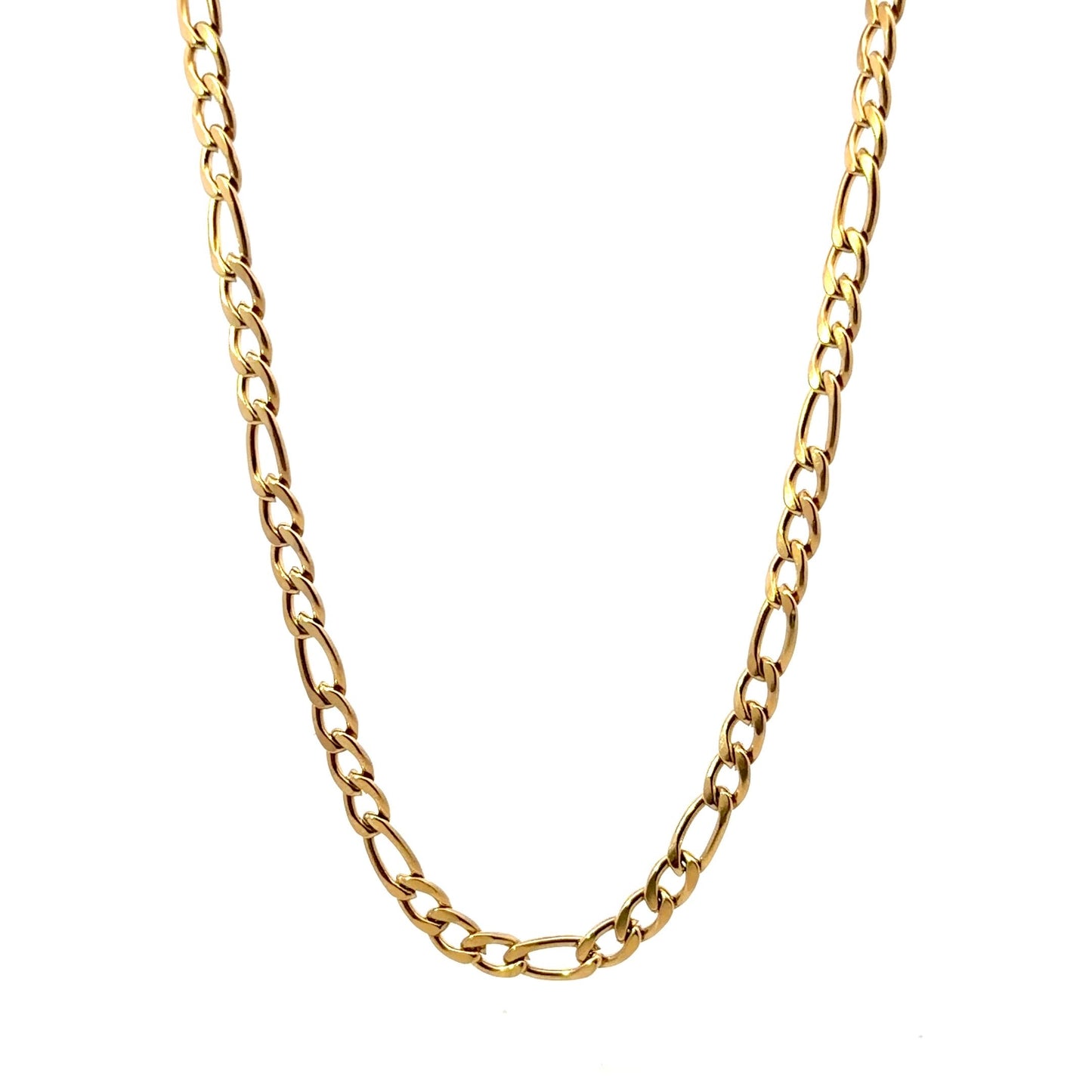 Gold Plated Figaro Chain Link Necklace