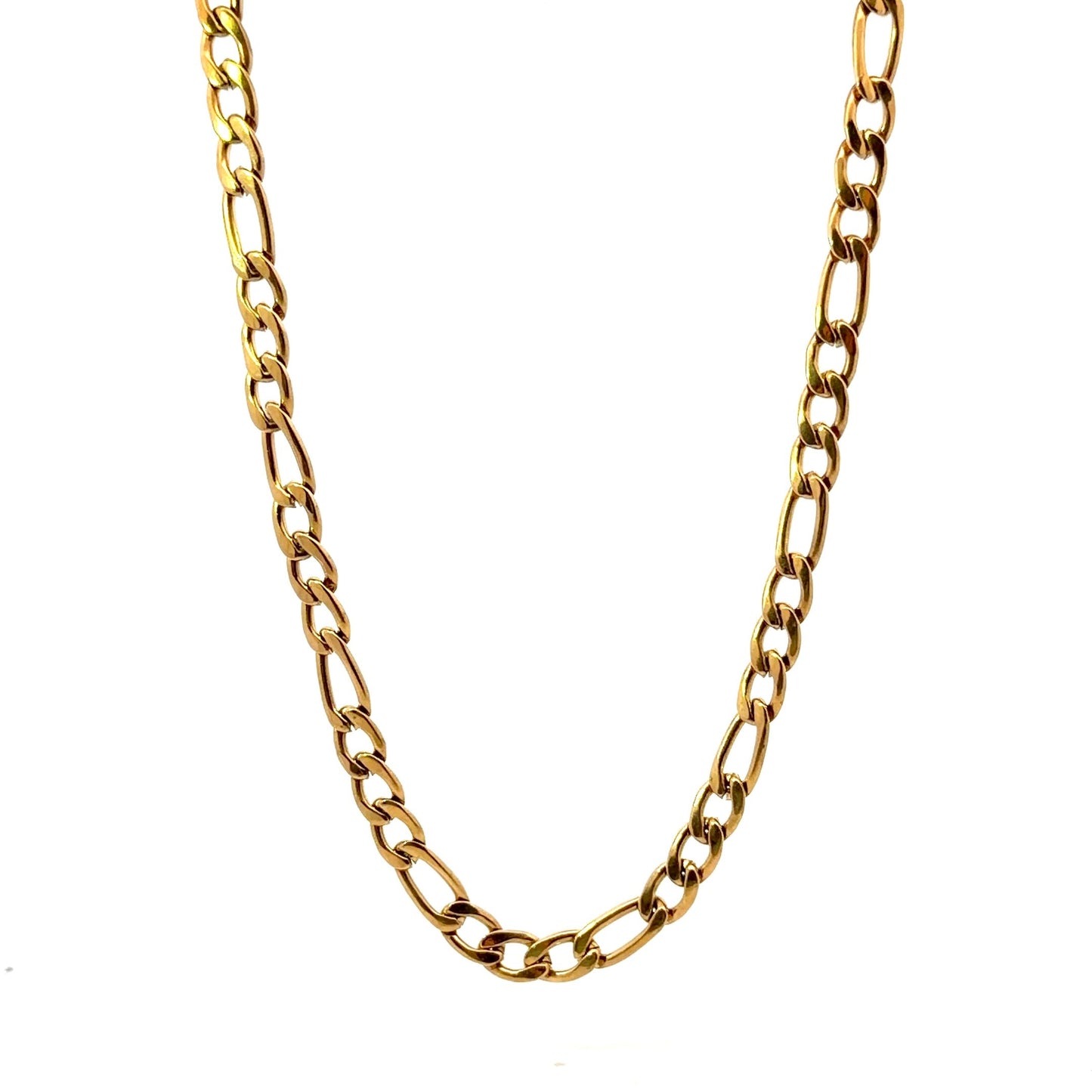 Gold Plated Figaro Chain Link Necklace