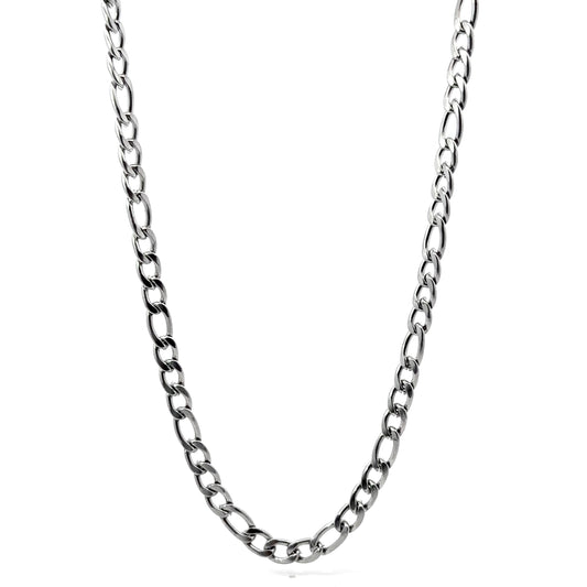 Stainless Steel Figaro Chain Link Necklace
