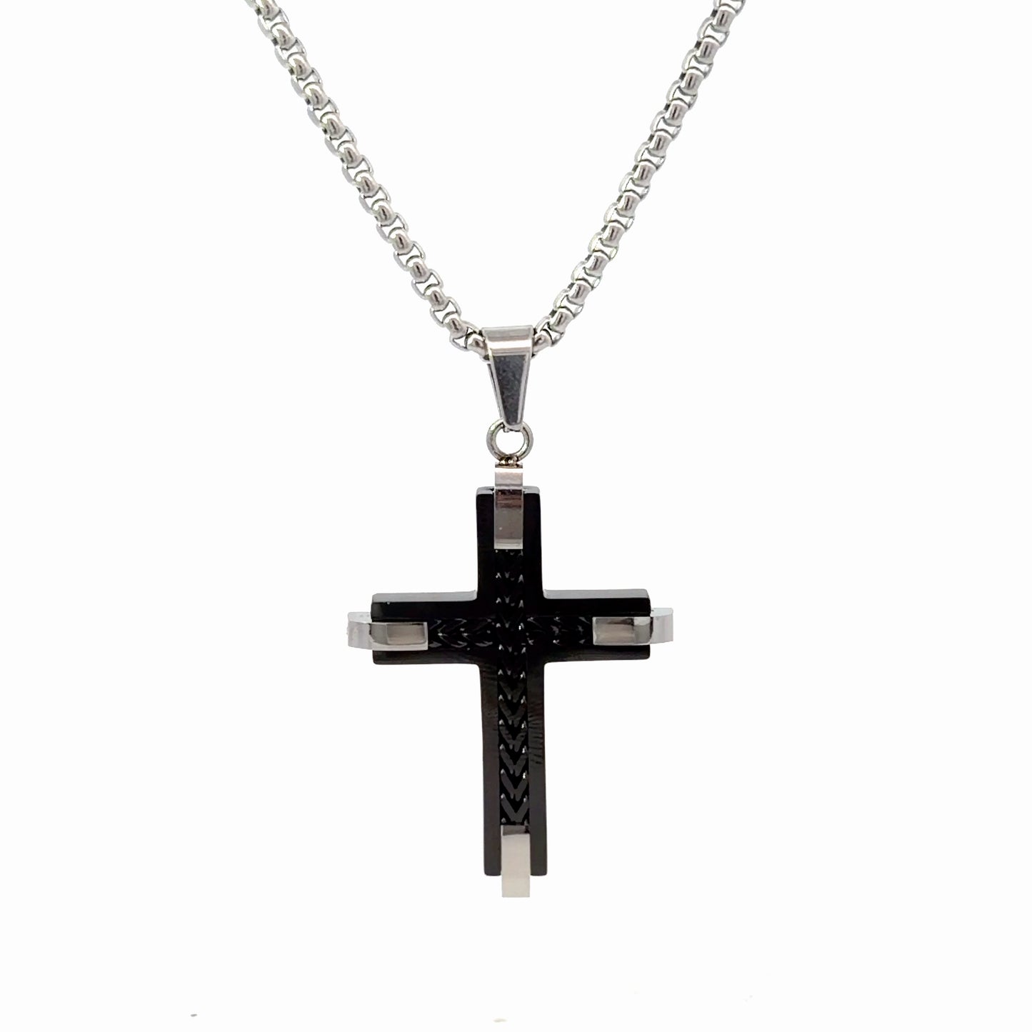 Black Stainless Steel Cross Pendant