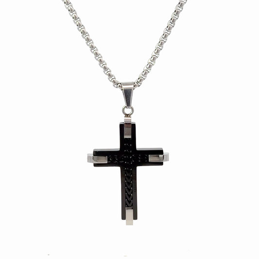 Black Stainless Steel Cross Pendant