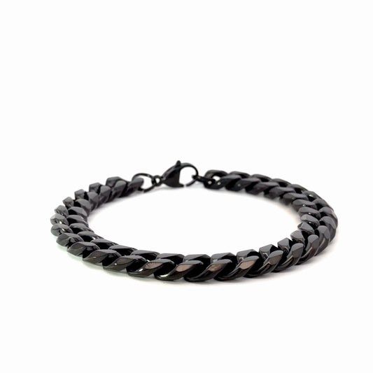 Black Stainless Steel Men’s Chain Bracelet