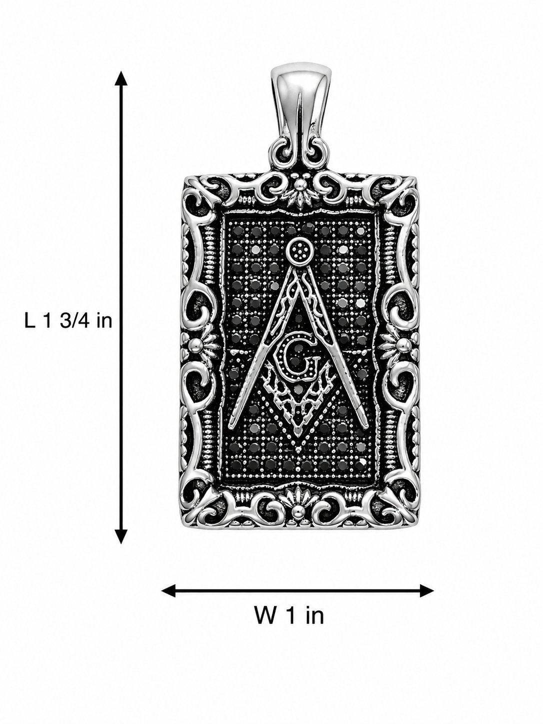 Stainless Steel Masonic Square & Compass Pendant