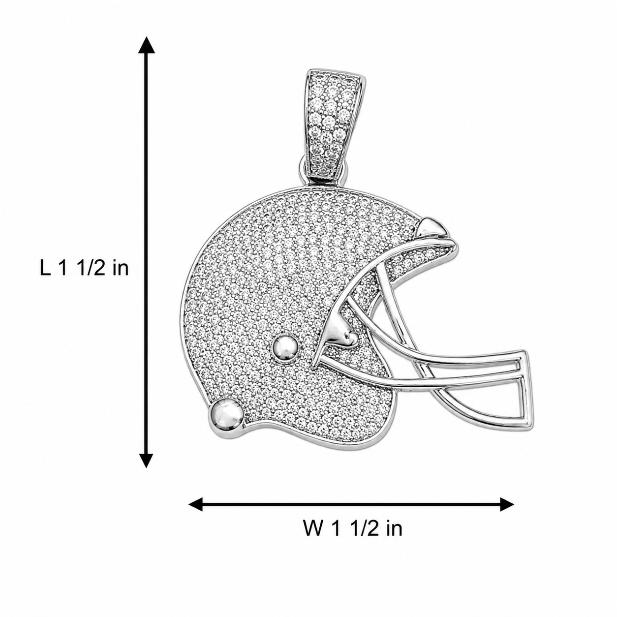 Sterling Silver Football Helmet Pendant