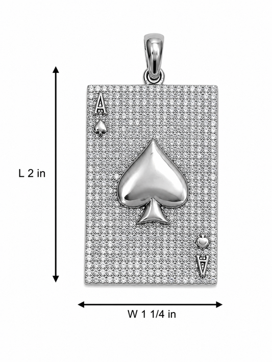 Sterling Silver Ace of Spades Pendant