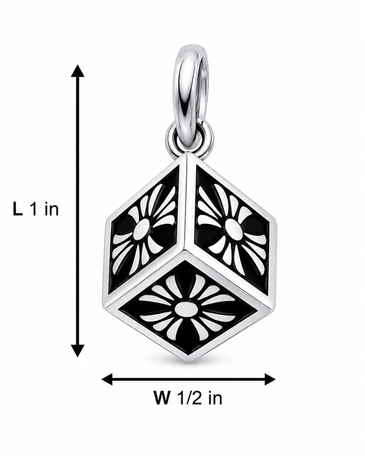 Stainless Steel Gothic Cube Pendant