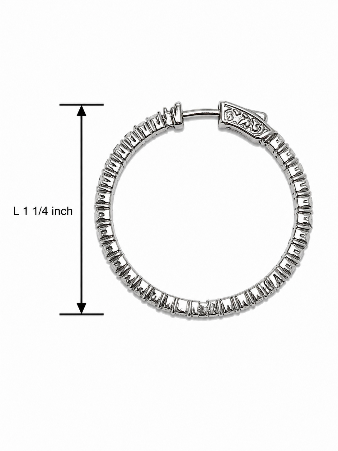 Sterling Silver Cubic Zirconia Inside-Out  Hoop Earrings