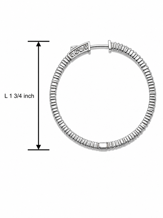 Inside-Out Round Shape 1.80-inch 3.00 ct. Hoop Earrings