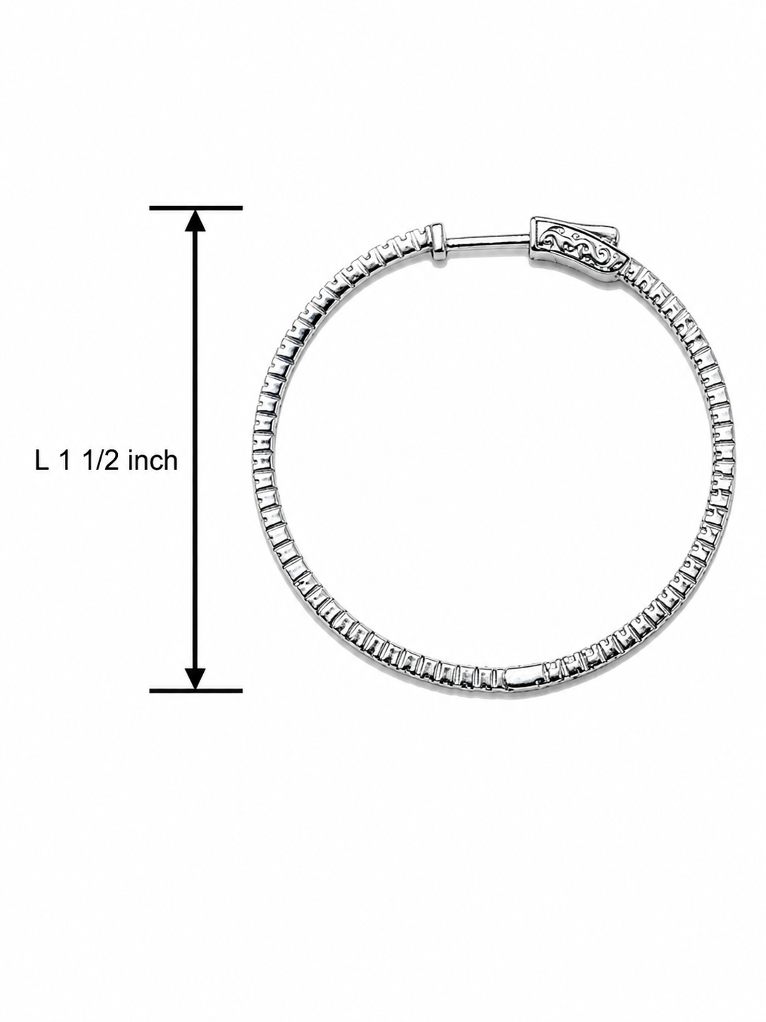 Sterling Silver1 1/2inch Inside-Out  Hoop Earrings