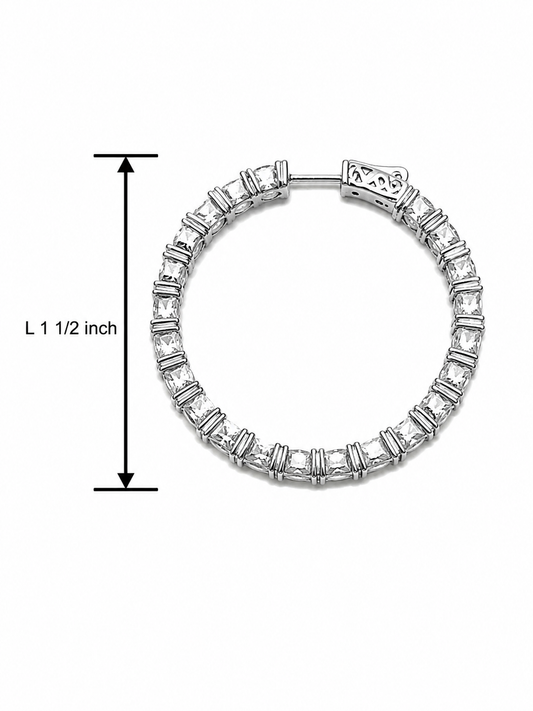 Inside-Out Round Shape 1.63-inch 10ct.Hoop Earrings