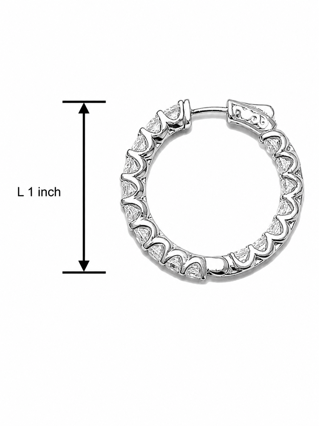 Sterling Silver Cubic Zirconia Inside-Out Hoop Earrings