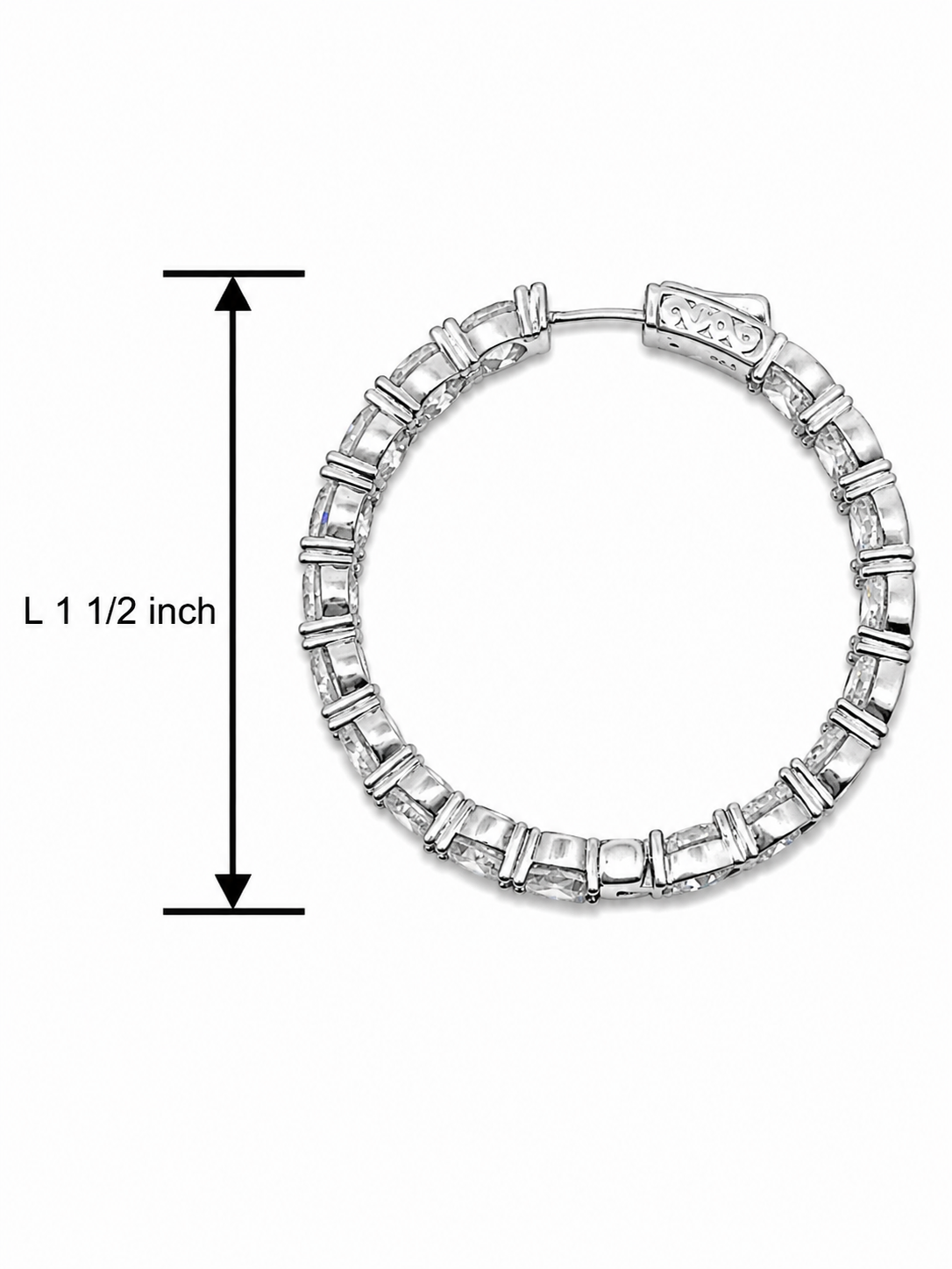 Sterling Silver Cubic Zirconia Inside-Out Hoop Earrings