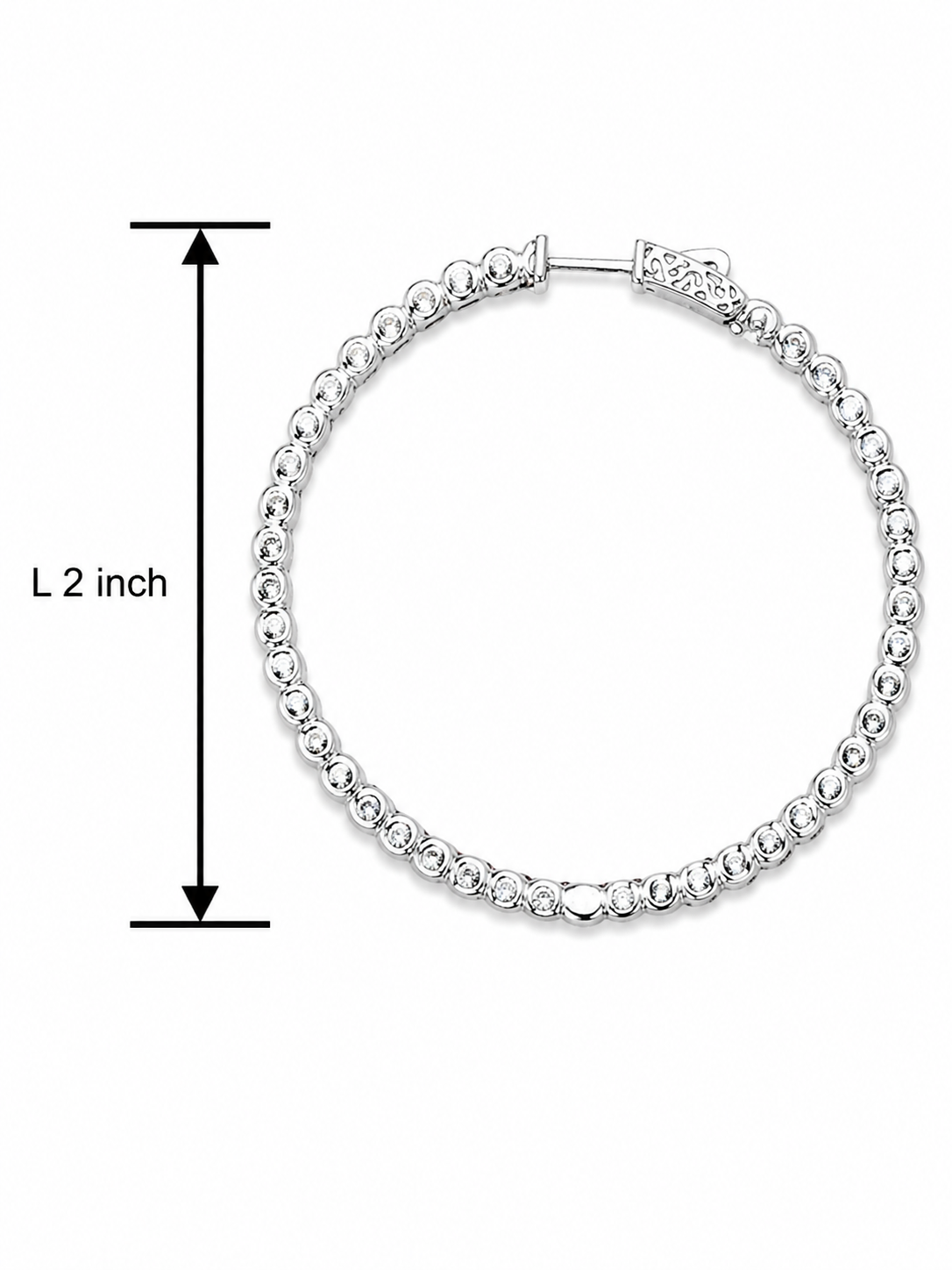 Sterling Silver Cubic Zirconia Inside-Out Hoop Earrings