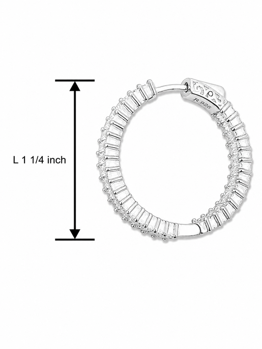 Inside-out Round Shape 1 1/4-inch Hoop Earrings