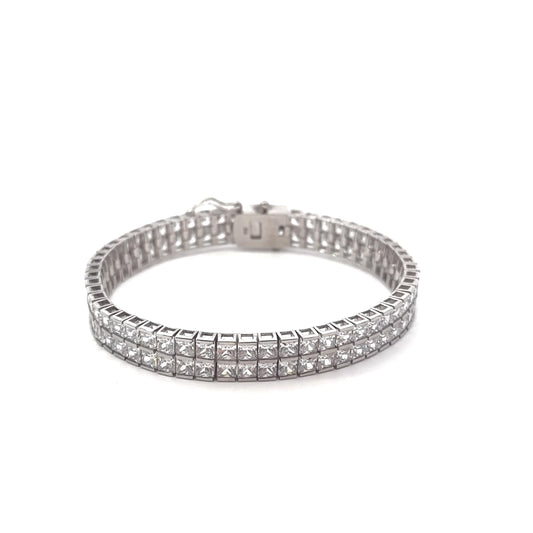 Sterling Silver Luxury Cubic Zirconia Tennis Bracelet