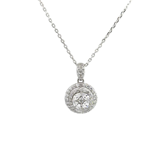 Double Halo Cubic Zirconia Necklace