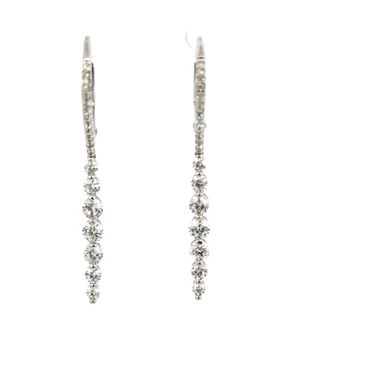 Lever Back Cubic Zirconia Drop Earrings