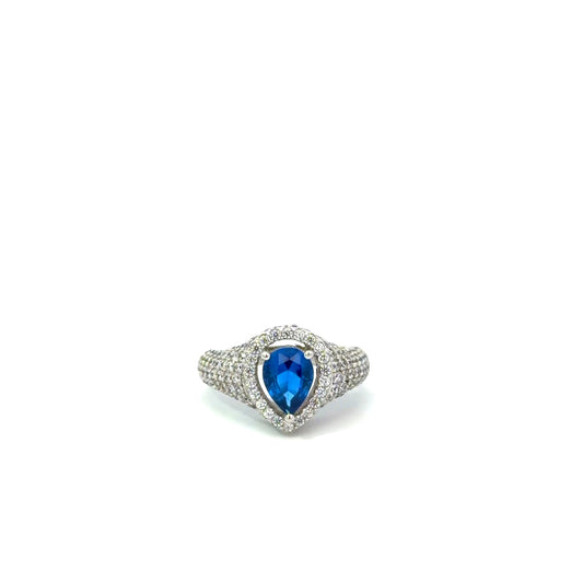 Sterling Silver Pear Cut Ring