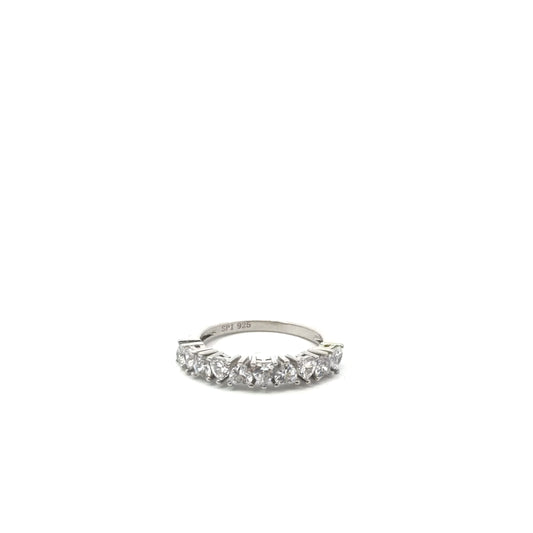 Sterling Silver Heart Shape Eternity Ring