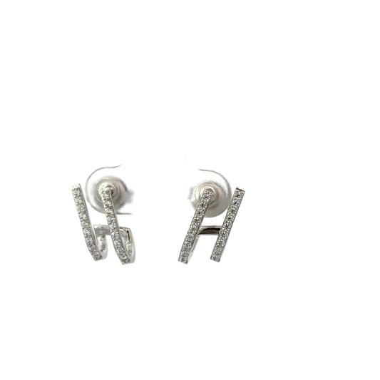 Sterling Silver J Hoop Earrings