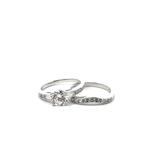 Sterling Silver Wedding Band Set