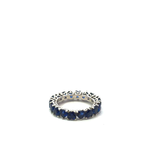 Sterling Silver Heart Shaped Eternity Ring