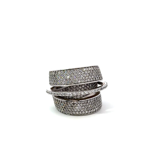 Sterling Silver Multi Layer Cocktail Ring