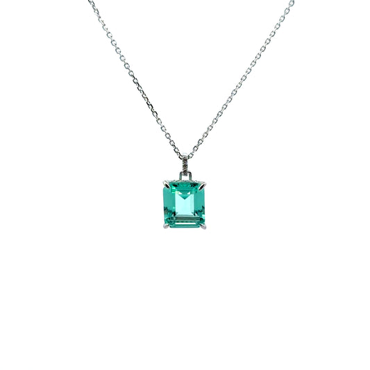 Sterling Silver Aguamarine Pendant Necklace