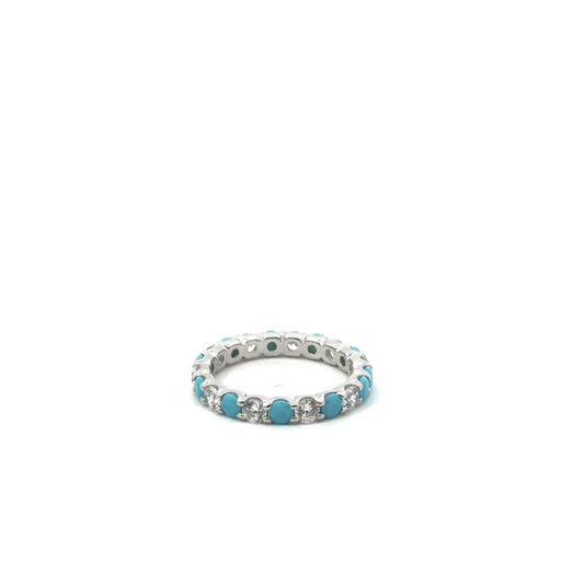 Sterling Silver Cubic Zirconia Eternity Ring