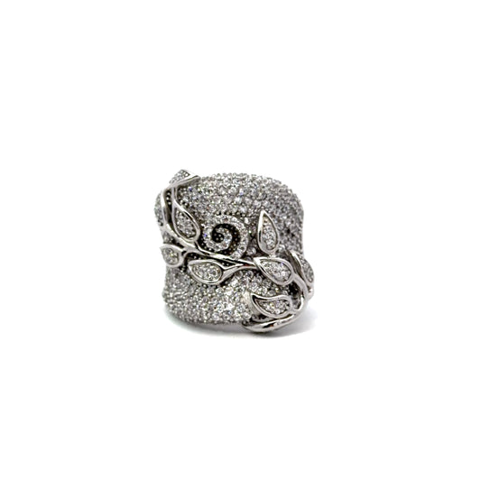 Sterling Silver Vine Design Cocktail Ring