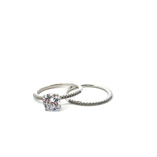 Sterling Silver Wedding Ring Set